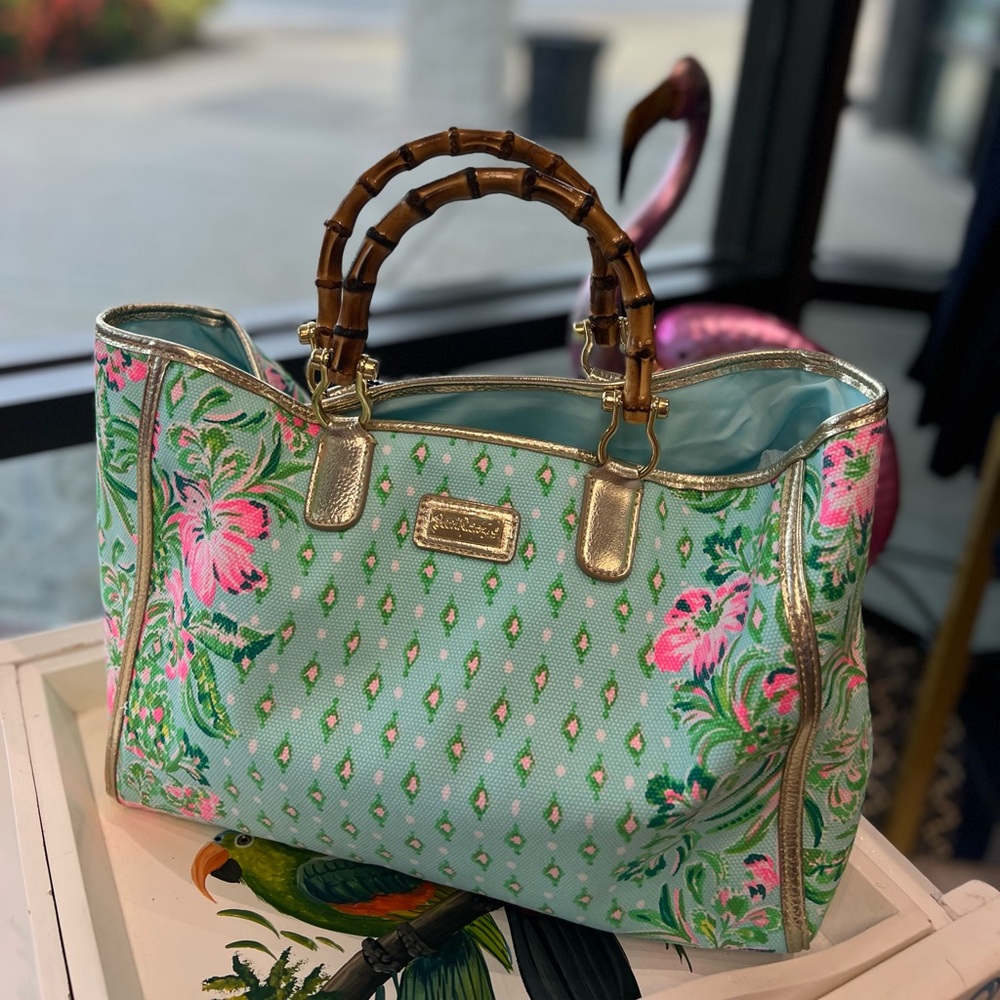 Lilly Pulitzer Greydon Canvas Tote Oh diamond girl print with a gift ❤️‍🔥 - Picture 9 of 14